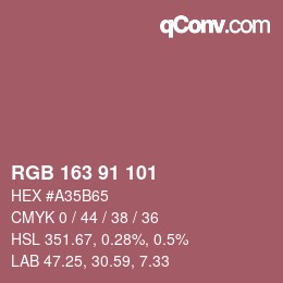 Color code: RGB 163 91 101 | qconv.com