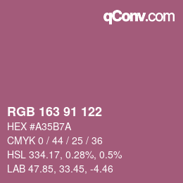 Color code: RGB 163 91 122 | qconv.com