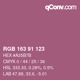 Color code: RGB 163 91 123 | qconv.com