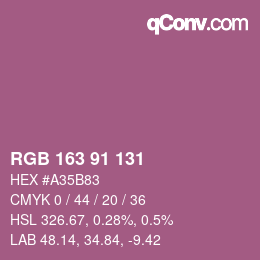 Color code: RGB 163 91 131 | qconv.com
