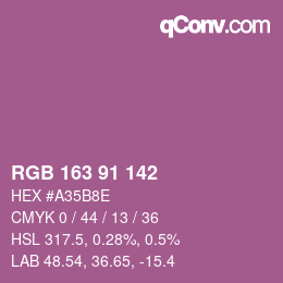 Color code: RGB 163 91 142 | qconv.com