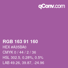 カラーコード: RGB 163 91 160 | qconv.com