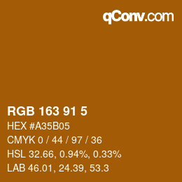 Color code: RGB 163 91 5 | qconv.com