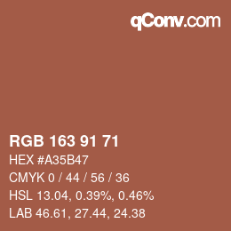 Farbcode: RGB 163 91 71 | qconv.com