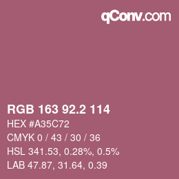 カラーコード: RGB 163 92.2 114 | qconv.com