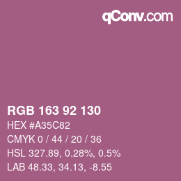 颜色代码: RGB 163 92 130 | qconv.com