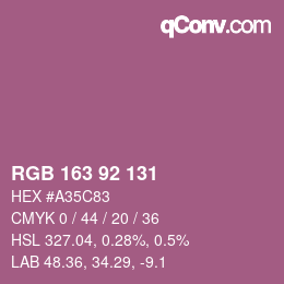 颜色代码: RGB 163 92 131 | qconv.com