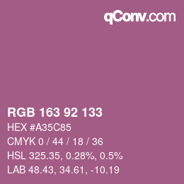 颜色代码: RGB 163 92 133 | qconv.com