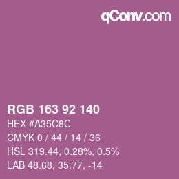 颜色代码: RGB 163 92 140 | qconv.com