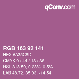 颜色代码: RGB 163 92 141 | qconv.com