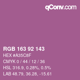 颜色代码: RGB 163 92 143 | qconv.com