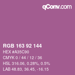 颜色代码: RGB 163 92 144 | qconv.com