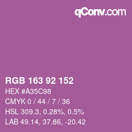 Color code: RGB 163 92 152 | qconv.com