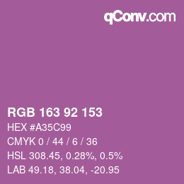 カラーコード: RGB 163 92 153 | qconv.com