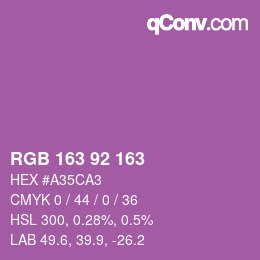 颜色代码: RGB 163 92 163 | qconv.com