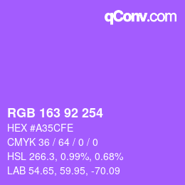カラーコード: RGB 163 92 254 | qconv.com