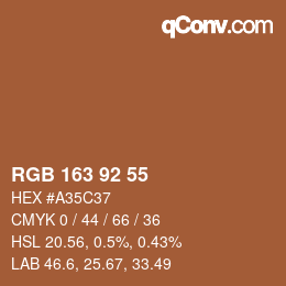 カラーコード: RGB 163 92 55 | qconv.com