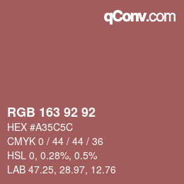 カラーコード: RGB 163 92 92 | qconv.com