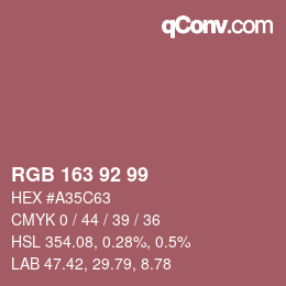 カラーコード: RGB 163 92 99 | qconv.com