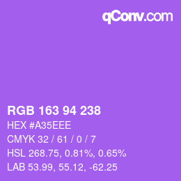 Farbcode: RGB 163 94 238 | qconv.com