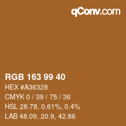 カラーコード: RGB 163 99 40 | qconv.com