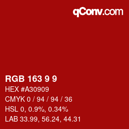 Color code: RGB 163 9 9 | qconv.com