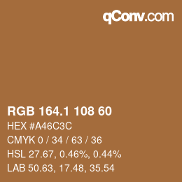 カラーコード: RGB 164.1 108 60 | qconv.com