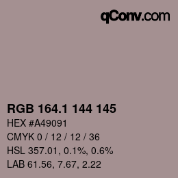 カラーコード: RGB 164.1 144 145 | qconv.com