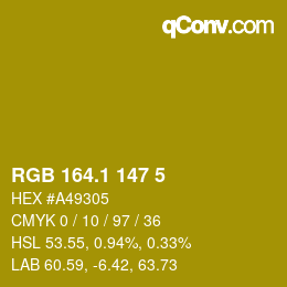 カラーコード: RGB 164.1 147 5 | qconv.com