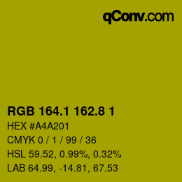 カラーコード: RGB 164.1 162.8 1 | qconv.com