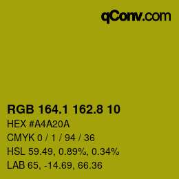 カラーコード: RGB 164.1 162.8 10 | qconv.com