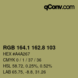 Color code: RGB 164.1 162.8 103 | qconv.com