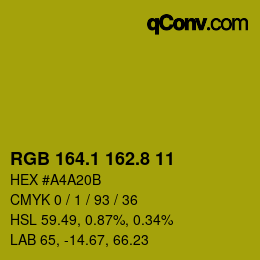 カラーコード: RGB 164.1 162.8 11 | qconv.com