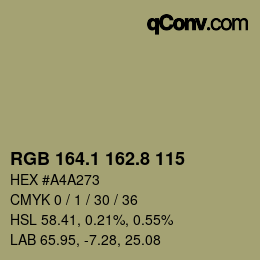 Color code: RGB 164.1 162.8 115 | qconv.com