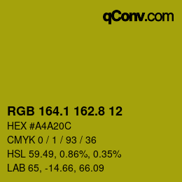 カラーコード: RGB 164.1 162.8 12 | qconv.com