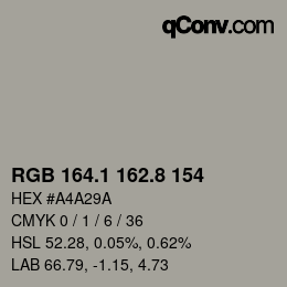 Color code: RGB 164.1 162.8 154 | qconv.com