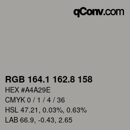 Color code: RGB 164.1 162.8 158 | qconv.com