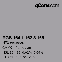 Color code: RGB 164.1 162.8 166 | qconv.com