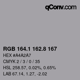 Color code: RGB 164.1 162.8 167 | qconv.com