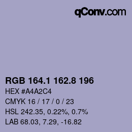 Color code: RGB 164.1 162.8 196 | qconv.com