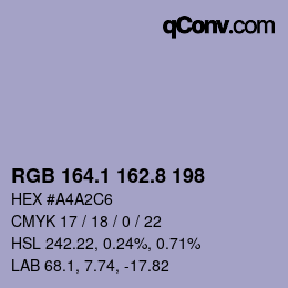 Color code: RGB 164.1 162.8 198 | qconv.com