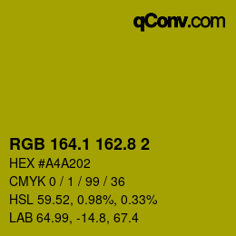 カラーコード: RGB 164.1 162.8 2 | qconv.com