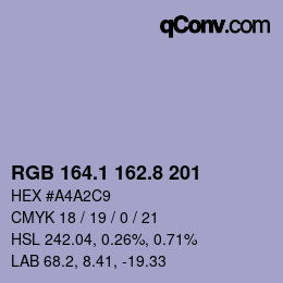 Color code: RGB 164.1 162.8 201 | qconv.com