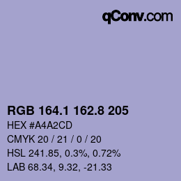 Color code: RGB 164.1 162.8 205 | qconv.com