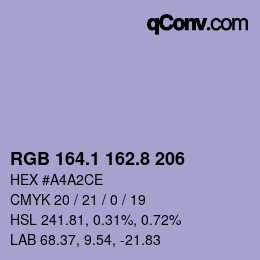 Color code: RGB 164.1 162.8 206 | qconv.com