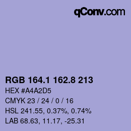 Color code: RGB 164.1 162.8 213 | qconv.com