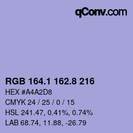 Color code: RGB 164.1 162.8 216 | qconv.com