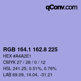 Color code: RGB 164.1 162.8 225 | qconv.com