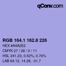 Code couleur: RGB 164.1 162.8 226 | qconv.com