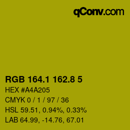 カラーコード: RGB 164.1 162.8 5 | qconv.com